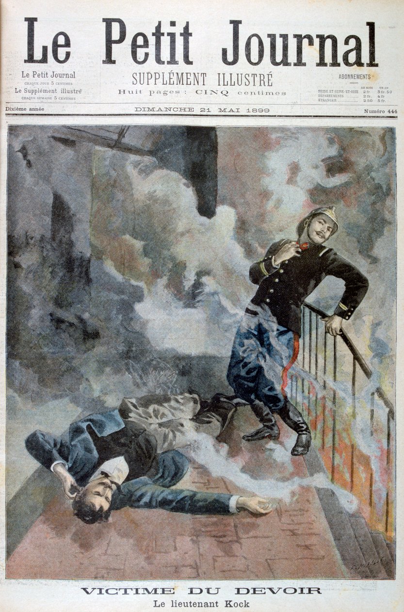 Tenente Kock, vítima de seu dever, 1899 de Fortuné Méaulle