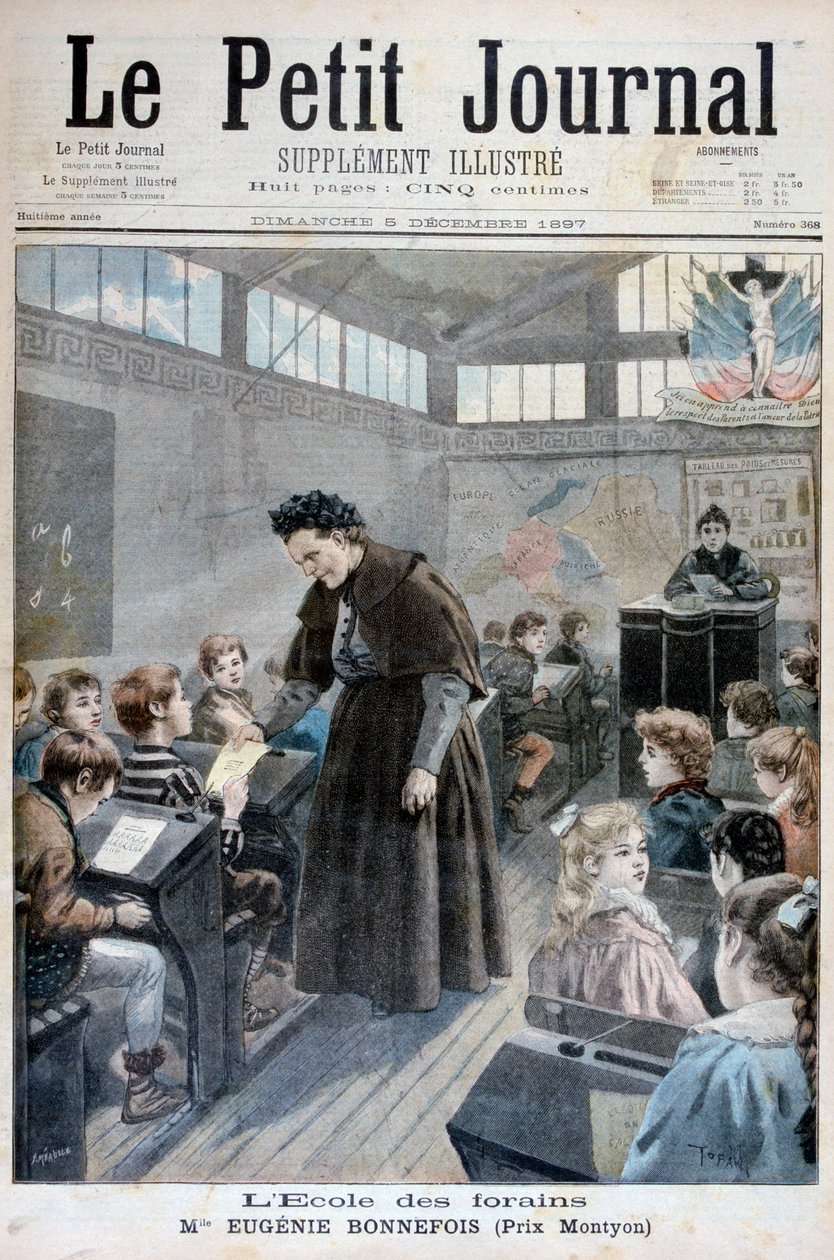 Mademoiselle Eugenie Bonnefois, fundadora de uma escola para filhos de trabalhadores de feiras, 1897 de Fortuné Méaulle
