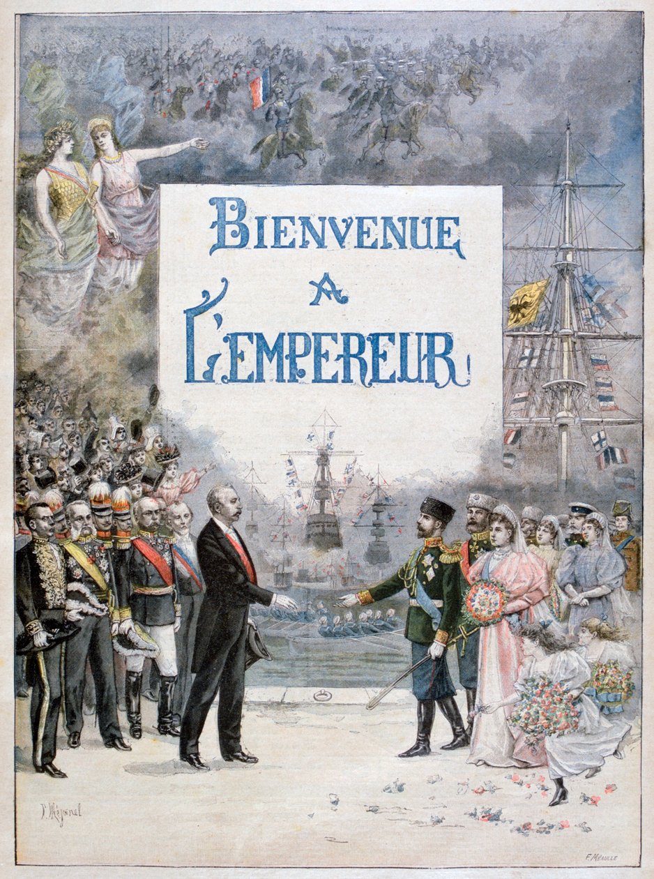 Nicolau II da Rússia e Félix Faure, Presidente da República Francesa, 1896 de Fortuné Méaulle