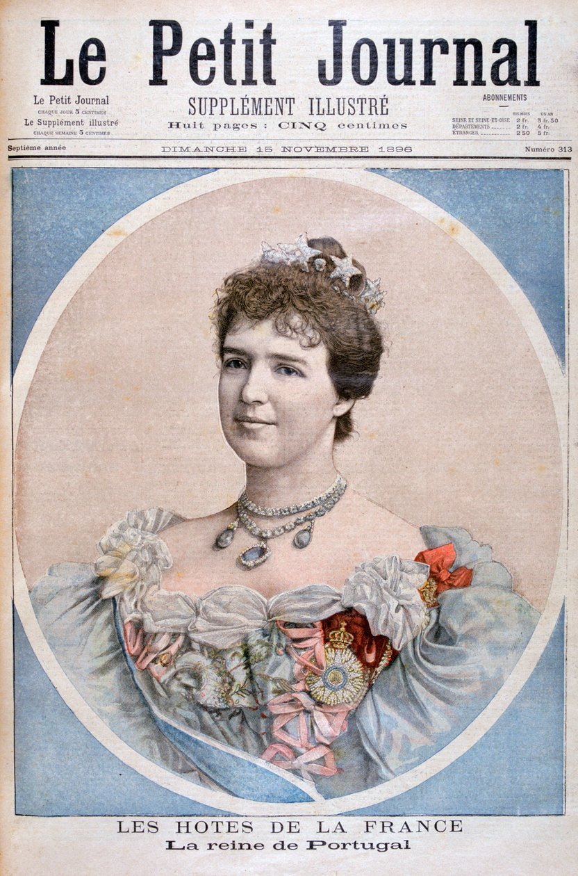 Retrato da rainha Amélia de Portugal, 1896 de Fortuné Méaulle