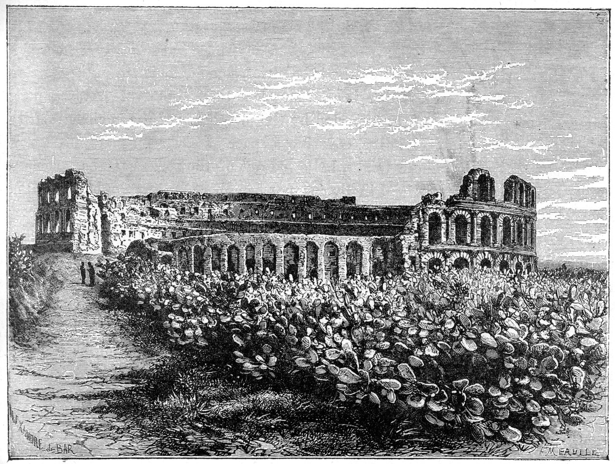 O anfiteatro de El Jemm, c1890. de Fortuné Méaulle