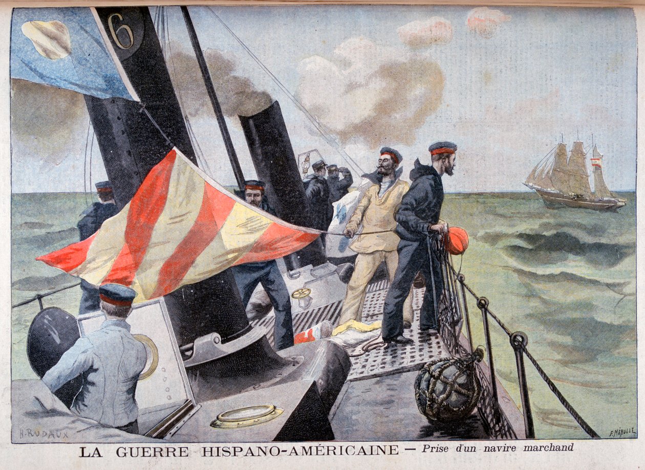 A captura de um navio mercante, Guerra Hispano-Americana, 1898 de Fortuné Méaulle