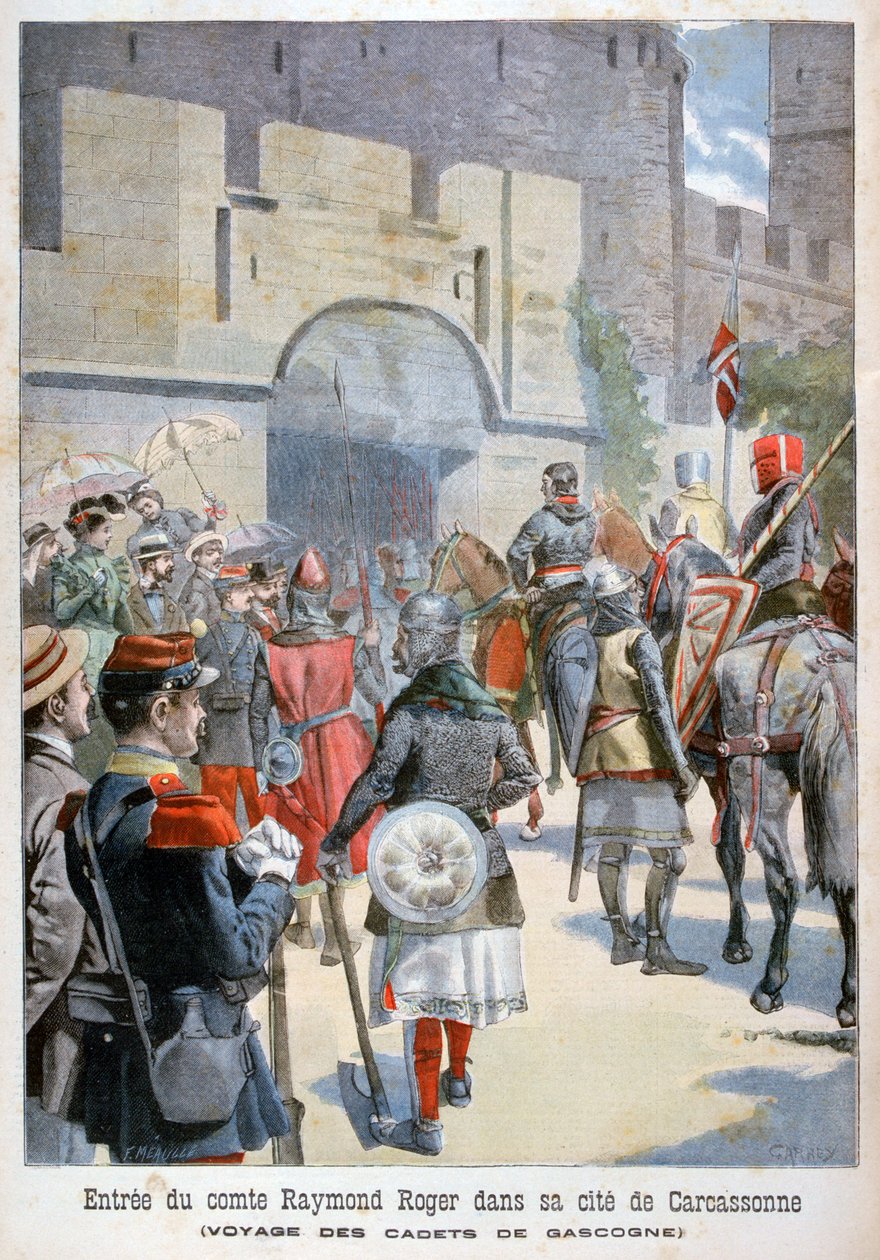 A entrada do conde Raymond Roger em Carcassonne, França, 1898 de Fortuné Méaulle
