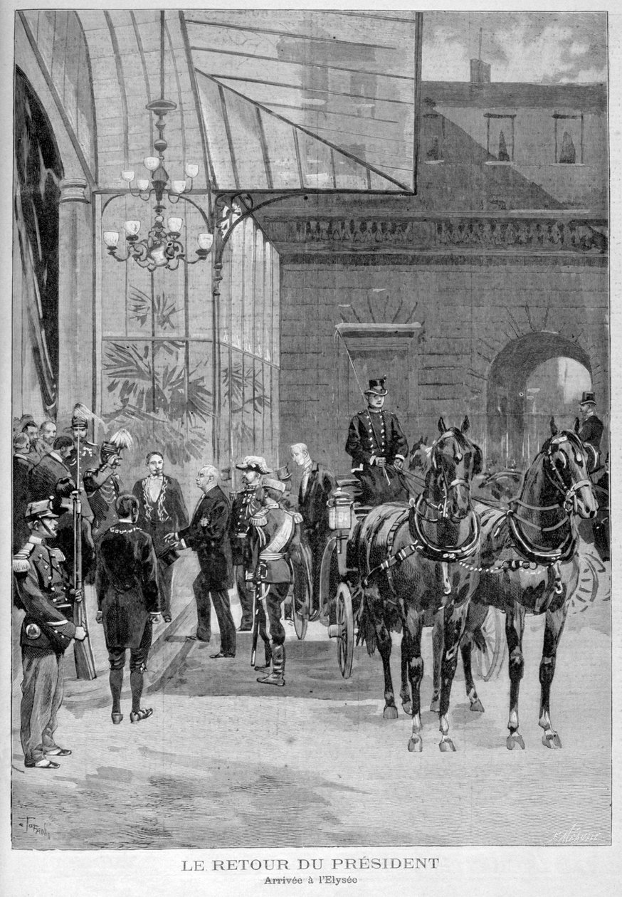 O retorno de Felix Faure, Presidente da França, a Paris, após sua visita à Rússia, 1897 de Fortuné Méaulle