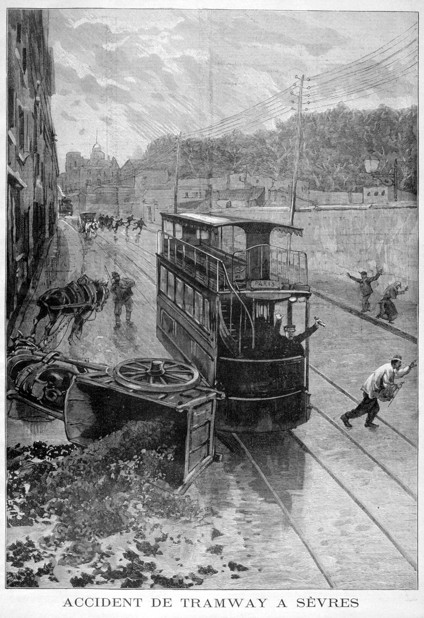 Acidente de bonde, Sevres, Paris, 1897 de Fortuné Méaulle