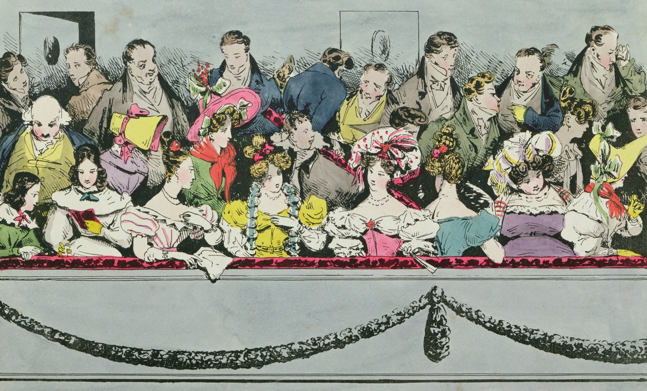Estreia, loge, de, teatro de Fortune Delarue