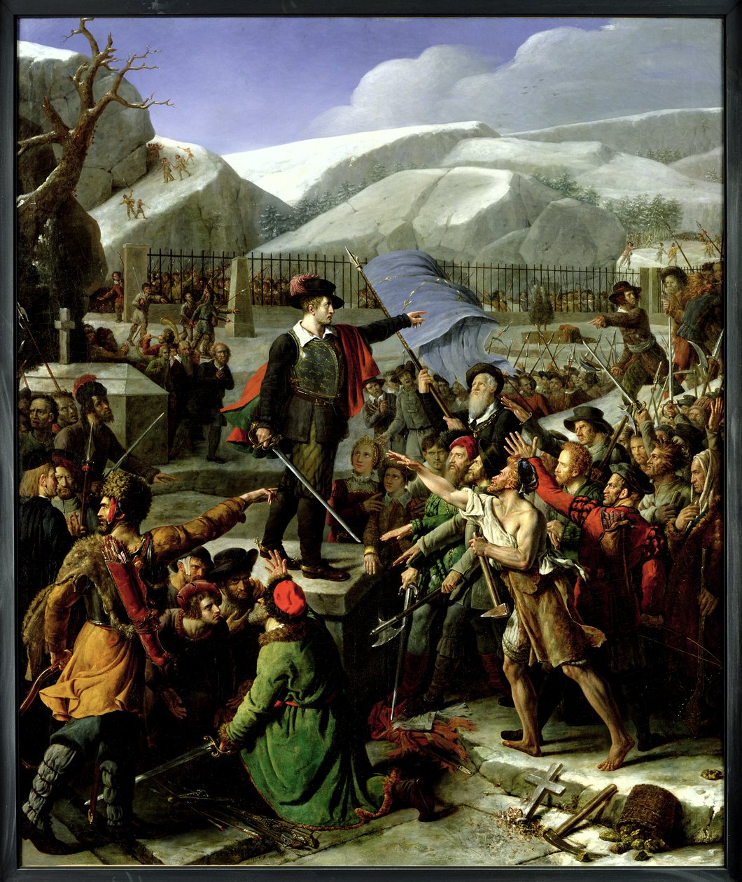 Gustaf Vasa (1496-1560) Dirigindo-se aos camponeses de Dalecarlia de Fortune Dufau