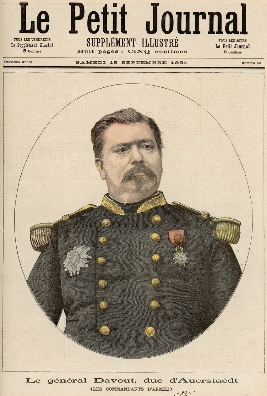 General Louis Nicolas Davout (1770-1823) Duque de Auerstaedt, de &39;Le Petit Journal&39;, 19 de setembro de 1891 de Fortune Louis Meaulle