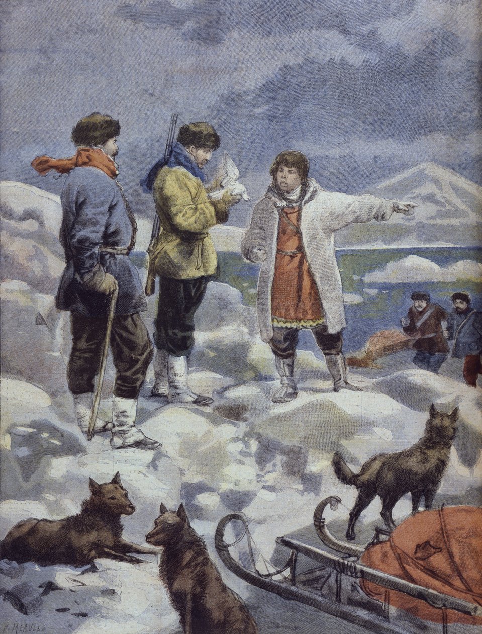 Procurando por Andree, News! ilustração de &39;Le Petit Journal: Suplemento illustre&39;, 4 de setembro de 1898 de Fortune Louis Meaulle