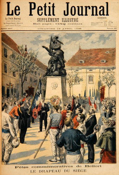 Comemoração do cerco de Belfort, ilustração do Le Petit Journal, 19 de abril de 1896 de Fortune Louis Meaulle
