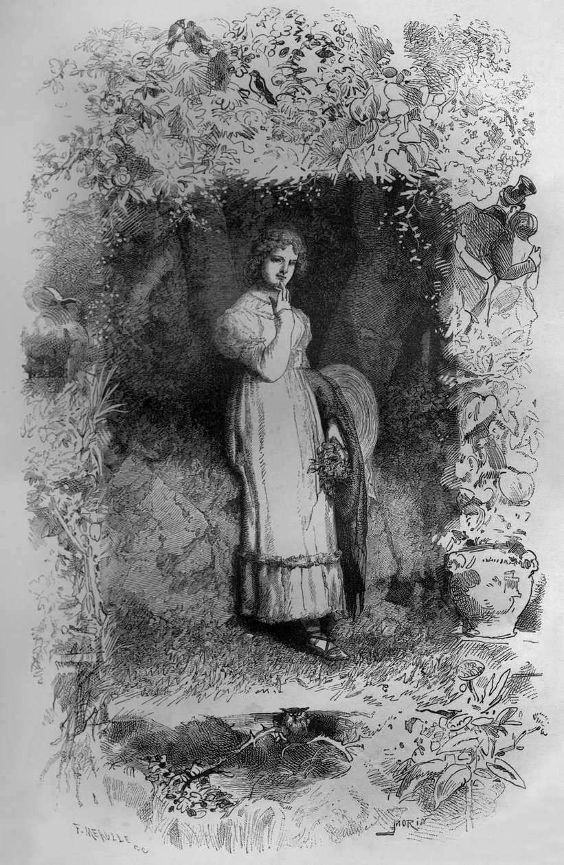 Fantine, ilustração do romance Os Miseráveis de Victor Hugo, gravura de Fortune Meaulle de Fortune Louis Meaulle