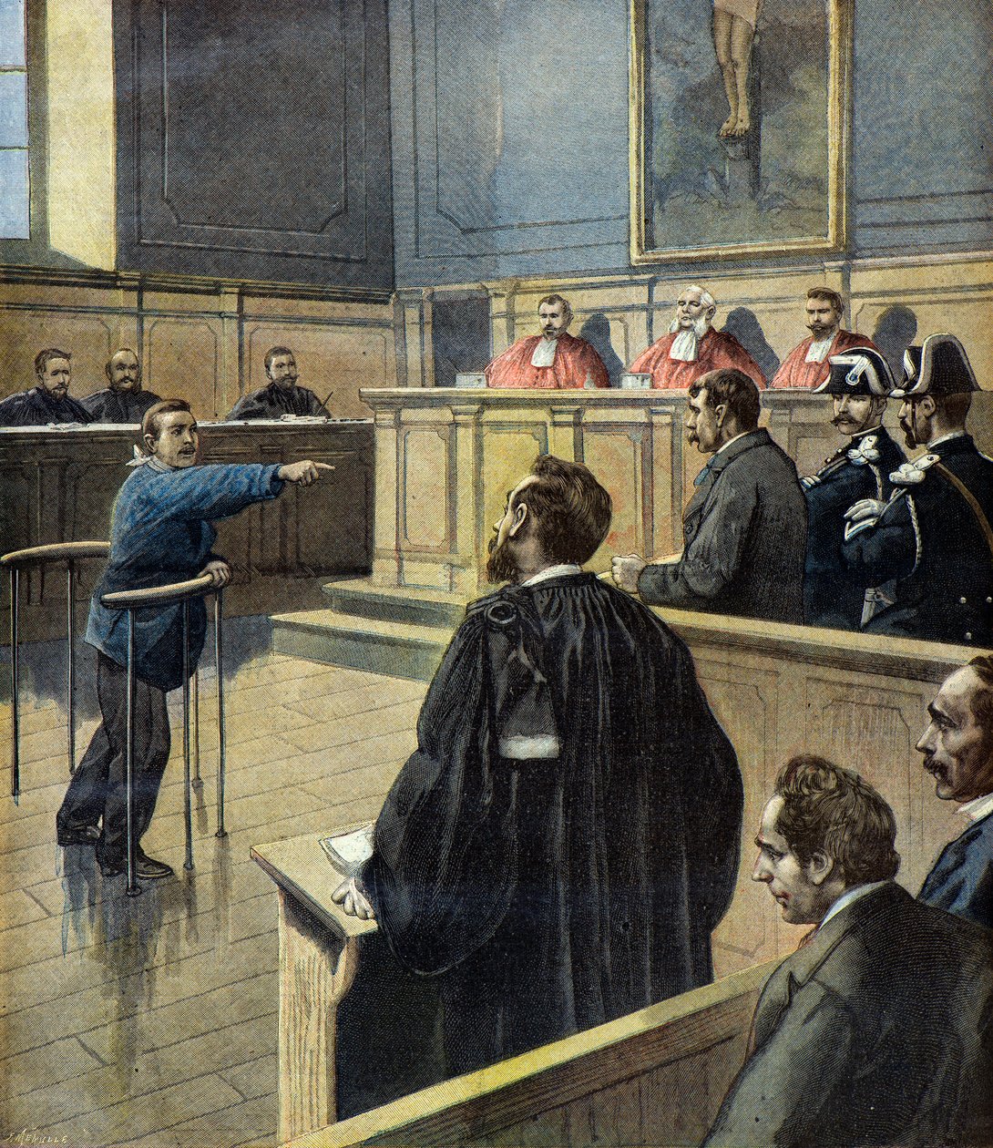 Em tribunal, Eugène Redon aponta Alfred Pacotte como o assassino de Fortune Louis Meaulle