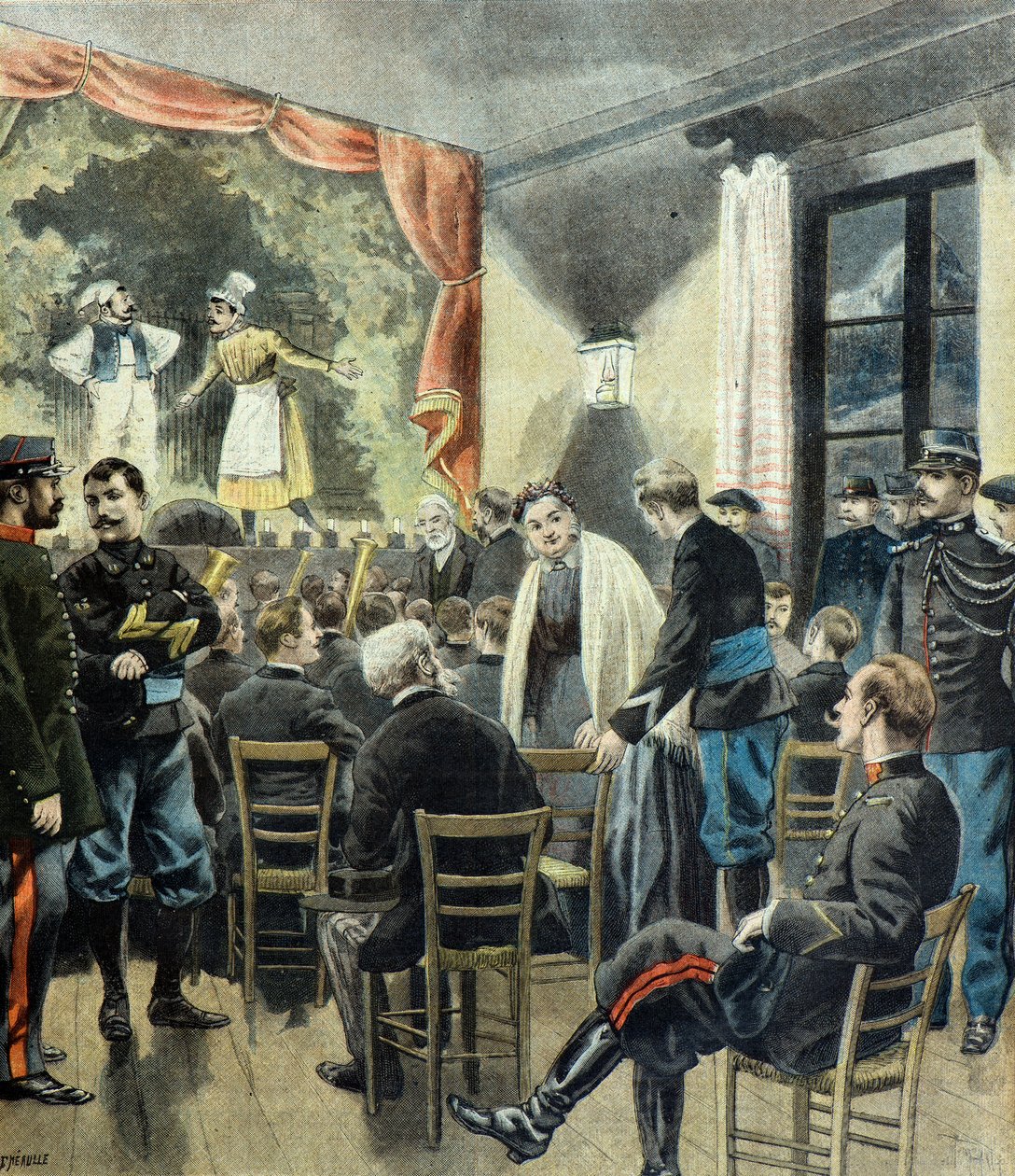 Le theatre aux armeses , espetáculo de caçadores alpinos de Fortune Louis Meaulle