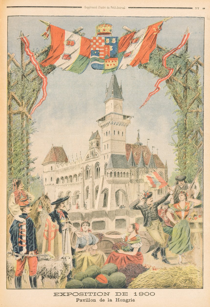 O pavilhão húngaro na Exposição Universal de 1900, Paris, ilustração do &39;Le Petit Journal&39;, 11 de março de 1900 de Fortune Louis Meaulle