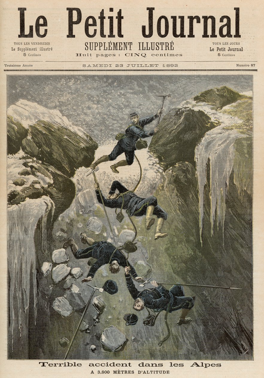Um terrível acidente nos Alpes, de &39;Le Petit Journal&39;, 23 de julho de 1892 de Fortune Louis Meaulle and Henri Meyer