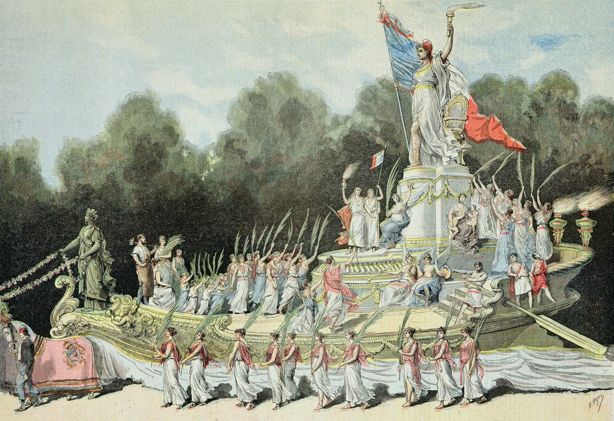 Carruagem do Triunfo da República no Festival Nacional, 22 de setembro de 1892, de &39;Le Petit Journal&39;, 24 de setembro de 1892 de Fortune Louis Meaulle and Henri Meyer