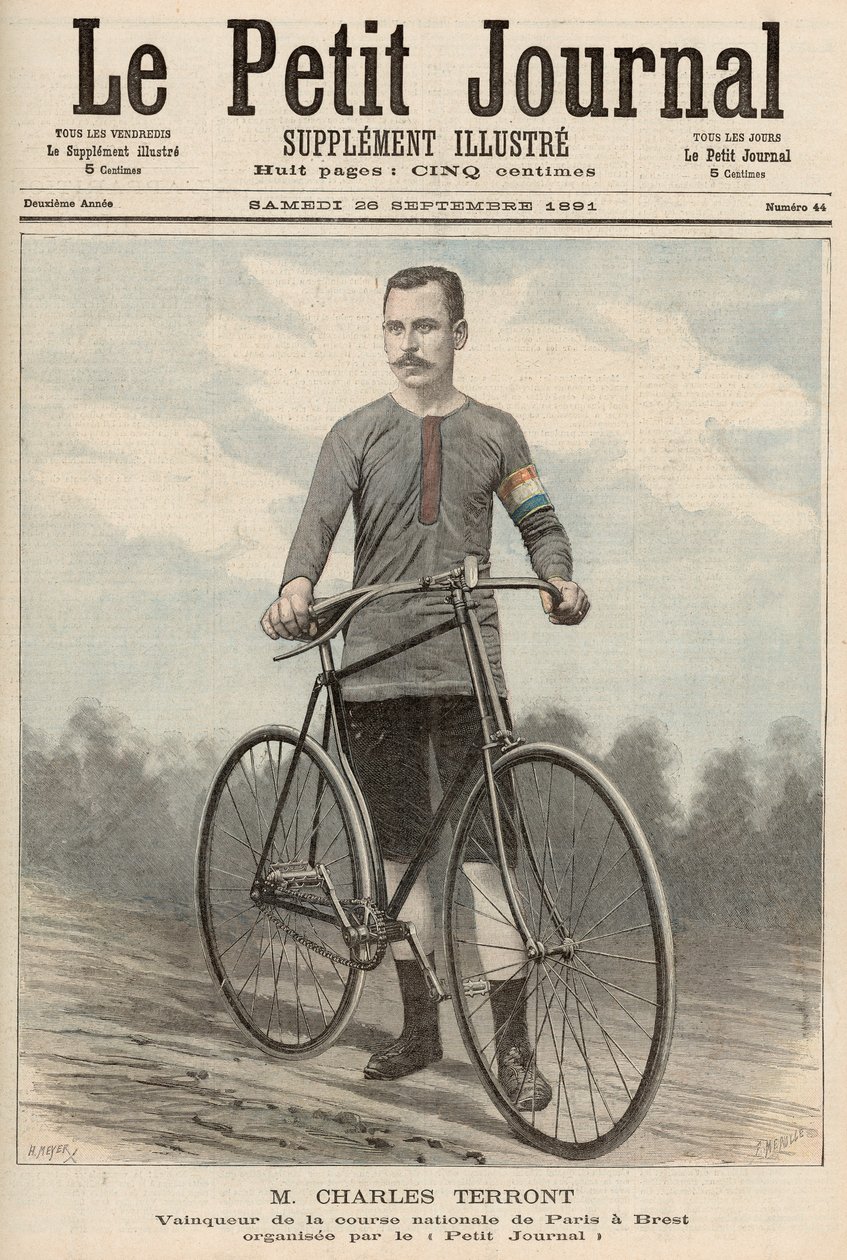Charles Terront (1857-1932) de &39;Le Petit Journal&39;, 26 de setembro de 1891 de Fortune Louis Meaulle and Henri Meyer