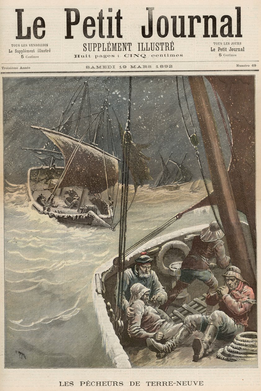 Pescadores da Terra Nova, de &39;Le Petit Journal&39;, 19 de março de 1892 de Fortune Louis Meaulle and Henri Meyer