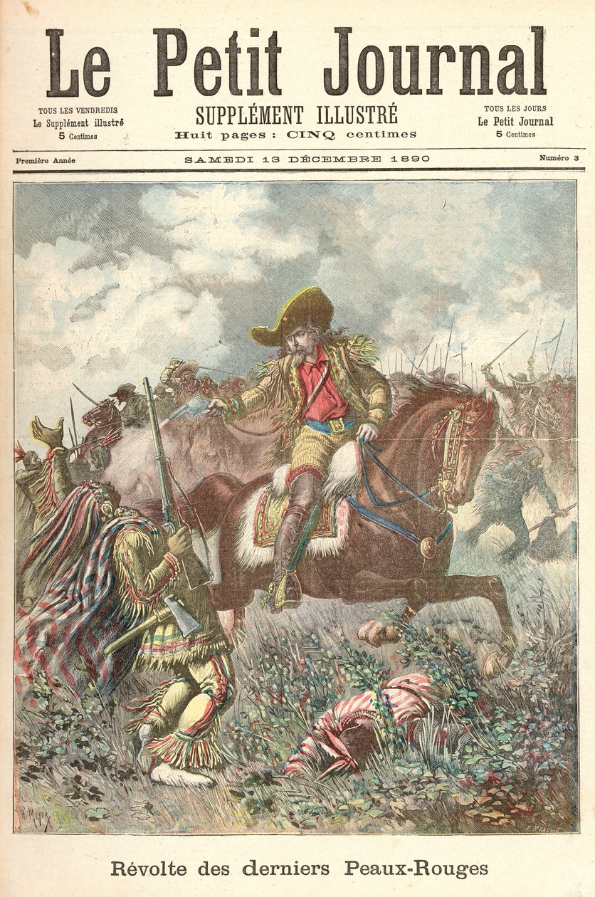 Revolta do Último dos Redskins, de &39;Le Petit Journal&39;, 13 de dezembro de 1890 de Fortune Louis Meaulle and Henri Meyer