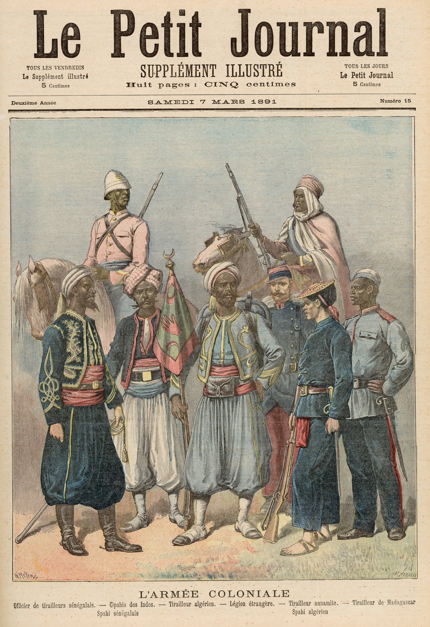 O Exército Colonial, de &39;Le Petit Journal&39;, 7 de março de 1891 de Fortune Louis Meaulle and Henri Meyer