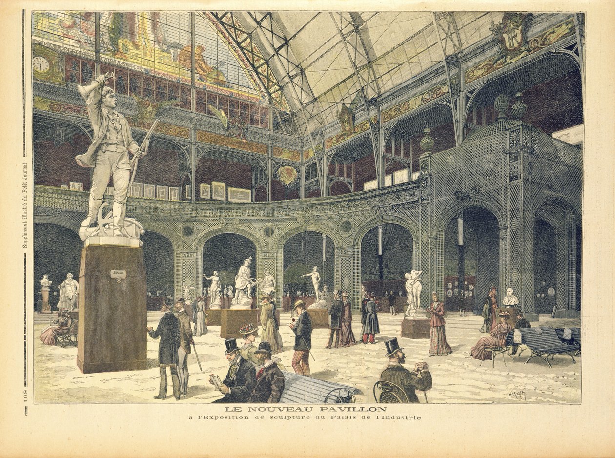 O Pavilhão da Nova Escultura no Palais de l&39;Industrie, de &39;Le Petit Journal&39;, 21 de maio de 1892 de Fortune Louis Meaulle and Henri Meyer