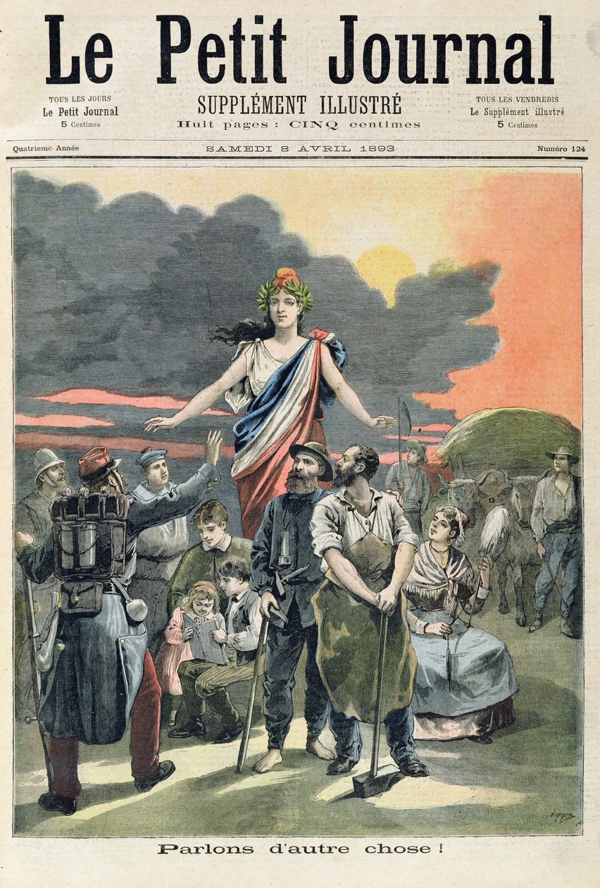 The Panama Affair, da primeira página do suplemento ilustrado do &39;Le Petit Journal&39;, 8 de abril de 1893 (cor litho) de Fortune Louis Meaulle and Henri Meyer