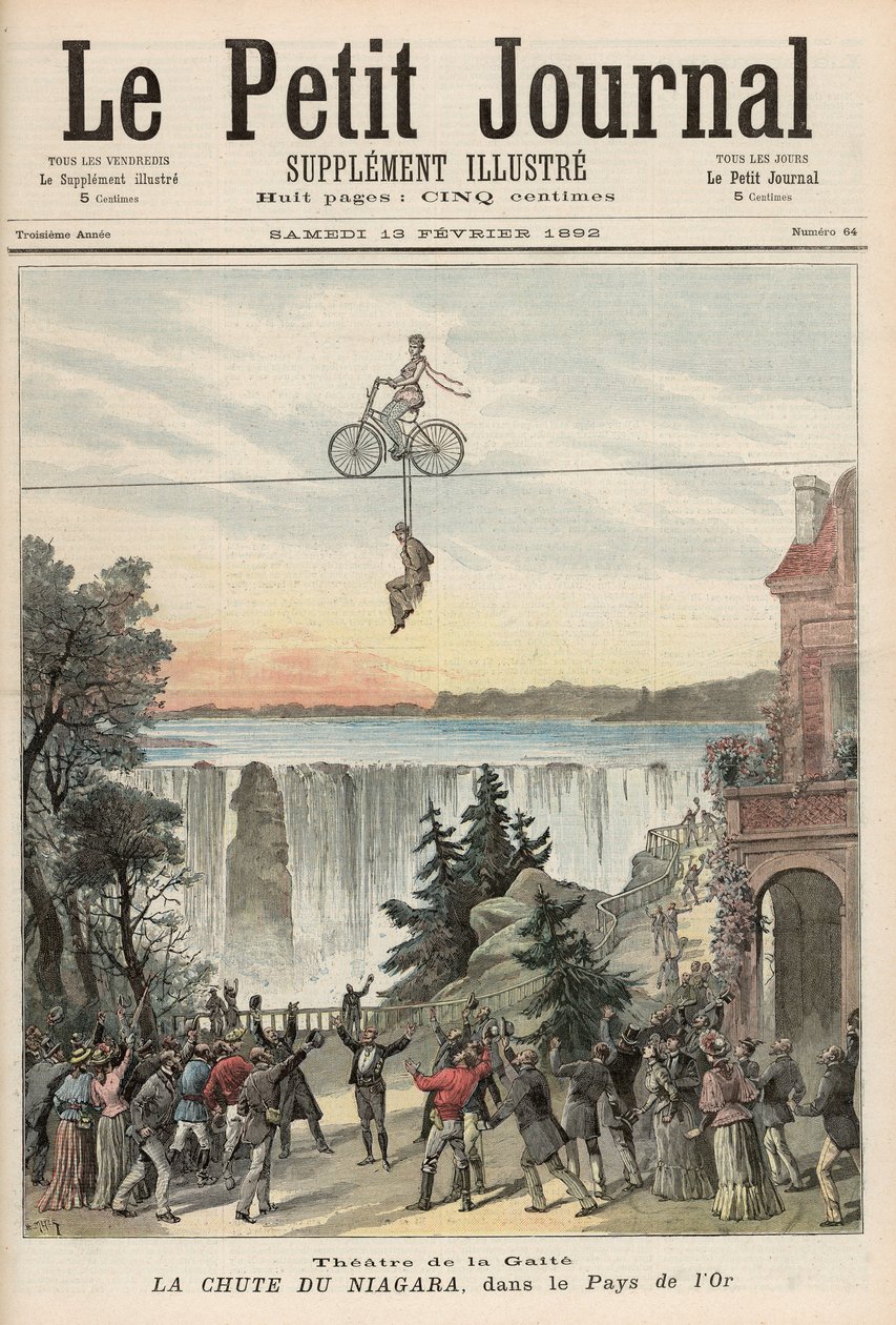 Teatro de la Gaite Performers at Niagara Falls, de &39;Le Petit Journal&39;, 13 de fevereiro de 1892 de Fortune Louis Meaulle and Henri Meyer