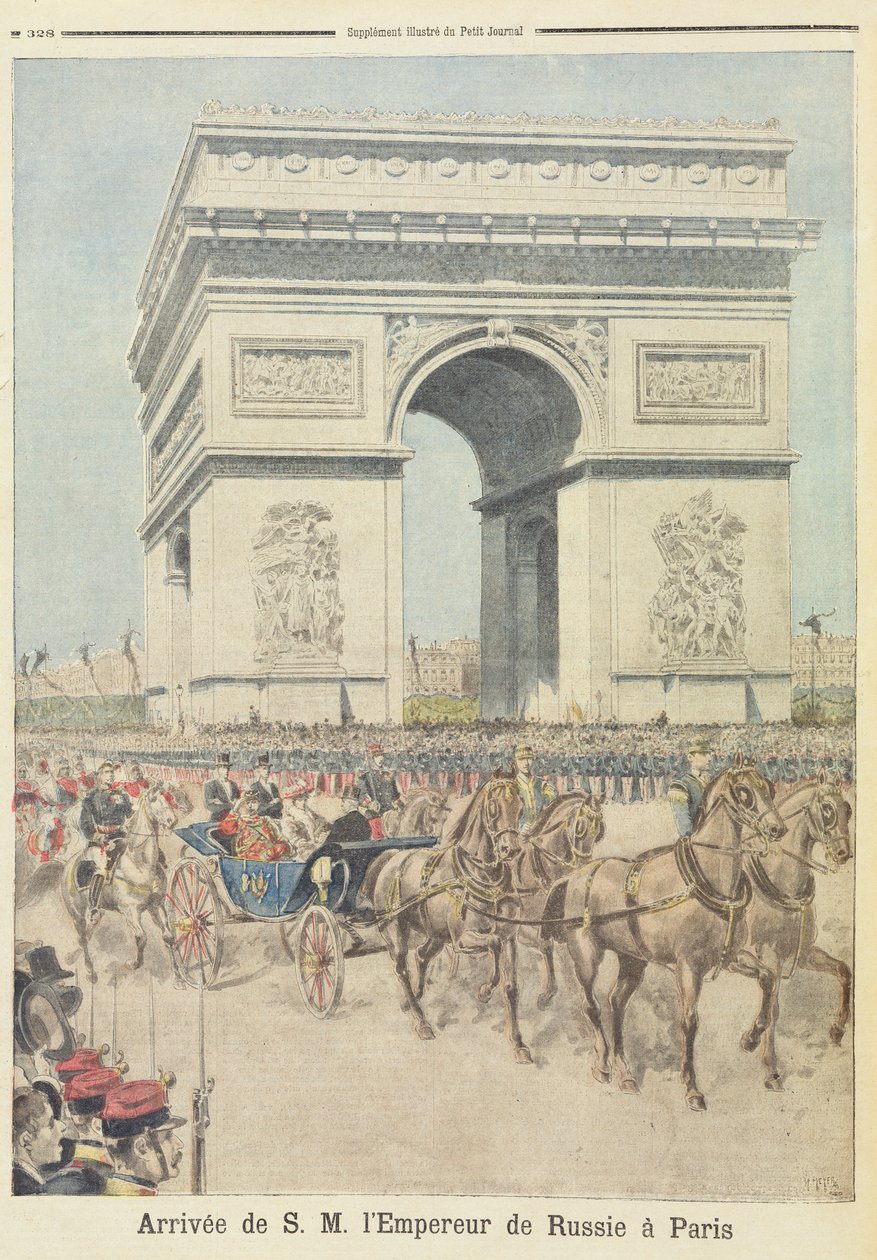 Czar Nicolau II (1894-1917) em Paris, de &39;The Little Journal&39;, 11 de outubro de 1896 de Fortune Louis Meaulle and Henri Meyer
