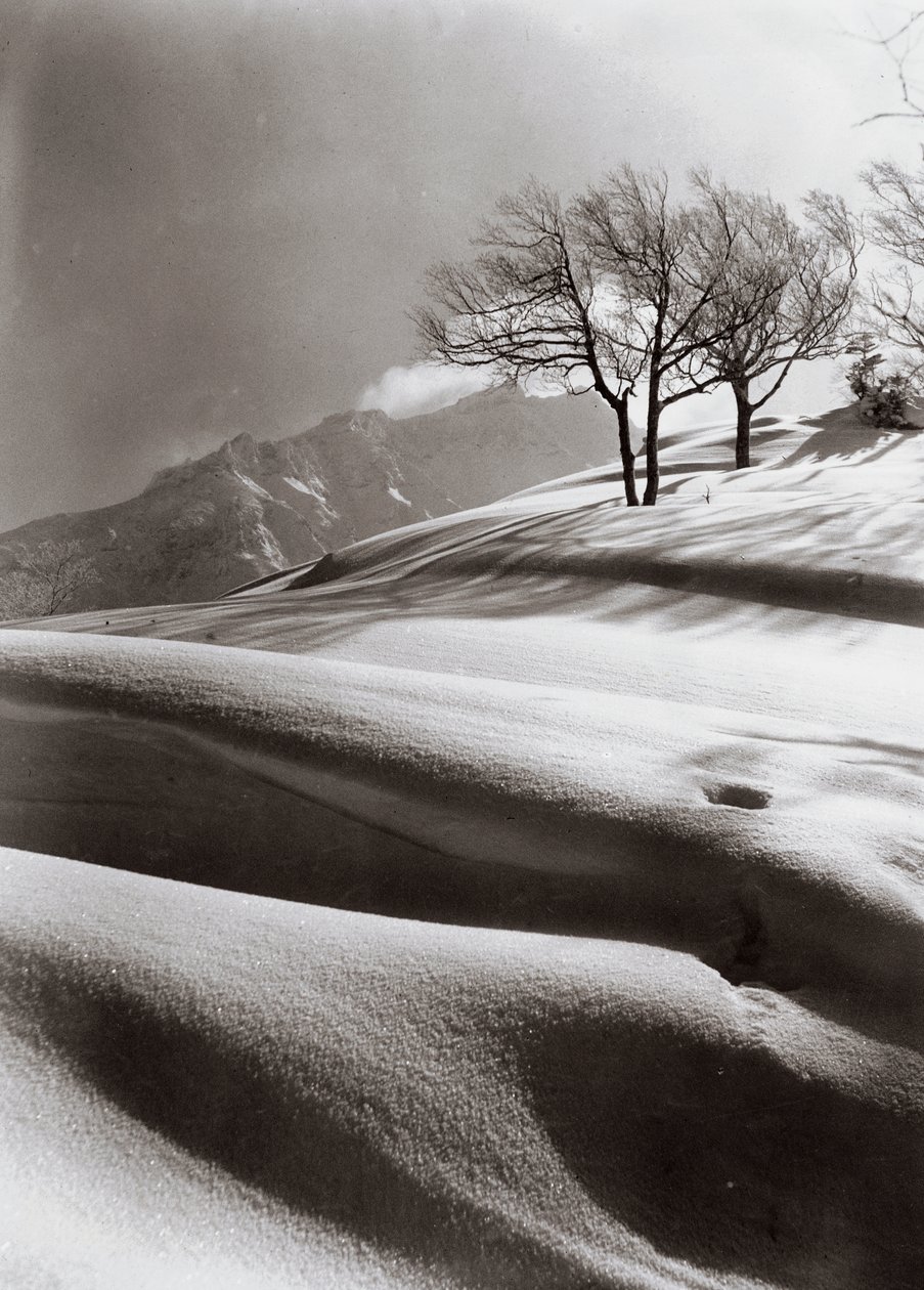 Neve sensual (ao fundo o Monte Ashibetsu, 2100 m) de Fosco Maraini
