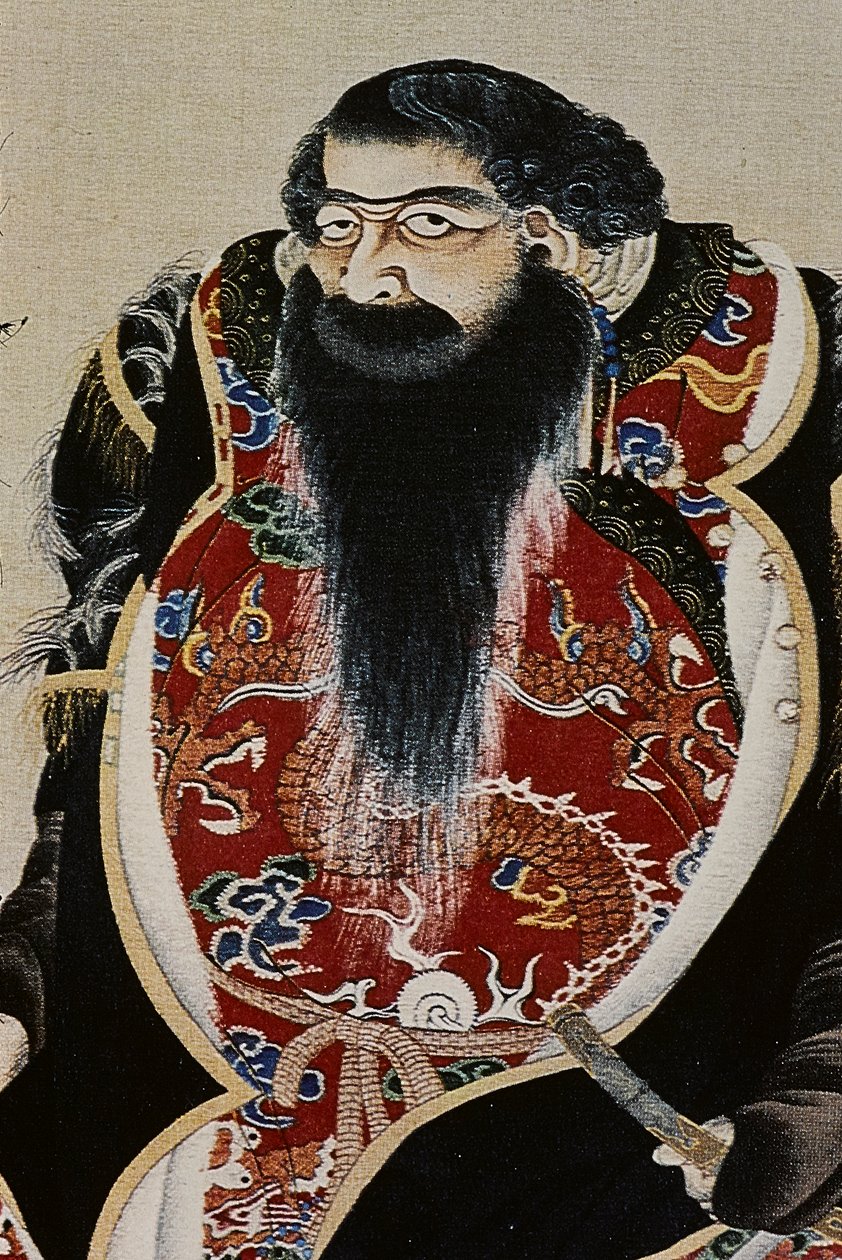 Os grandes líderes dos Ainu do século XVIII: Itokoi e Shinichi de Akkeshi, Chosama de Uraashibetsu e Shonko de Noshappu, nomeadamente, ilustração de Fosco Maraini
