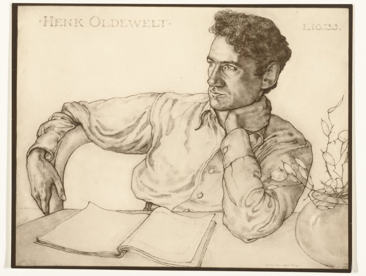 Reprodução fotográfica de um retrato de Henk Oldewelt por Han van der Kop Henk Oldewelt 1.10.