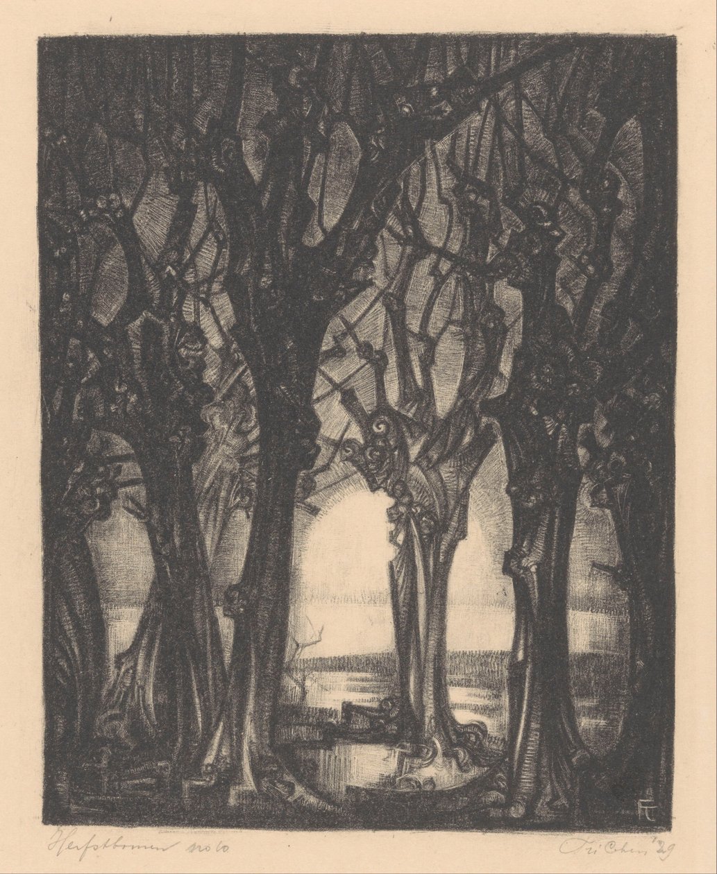 Herfstbomen (título original sobre o objecto) de Fré Cohen (signed by artist)