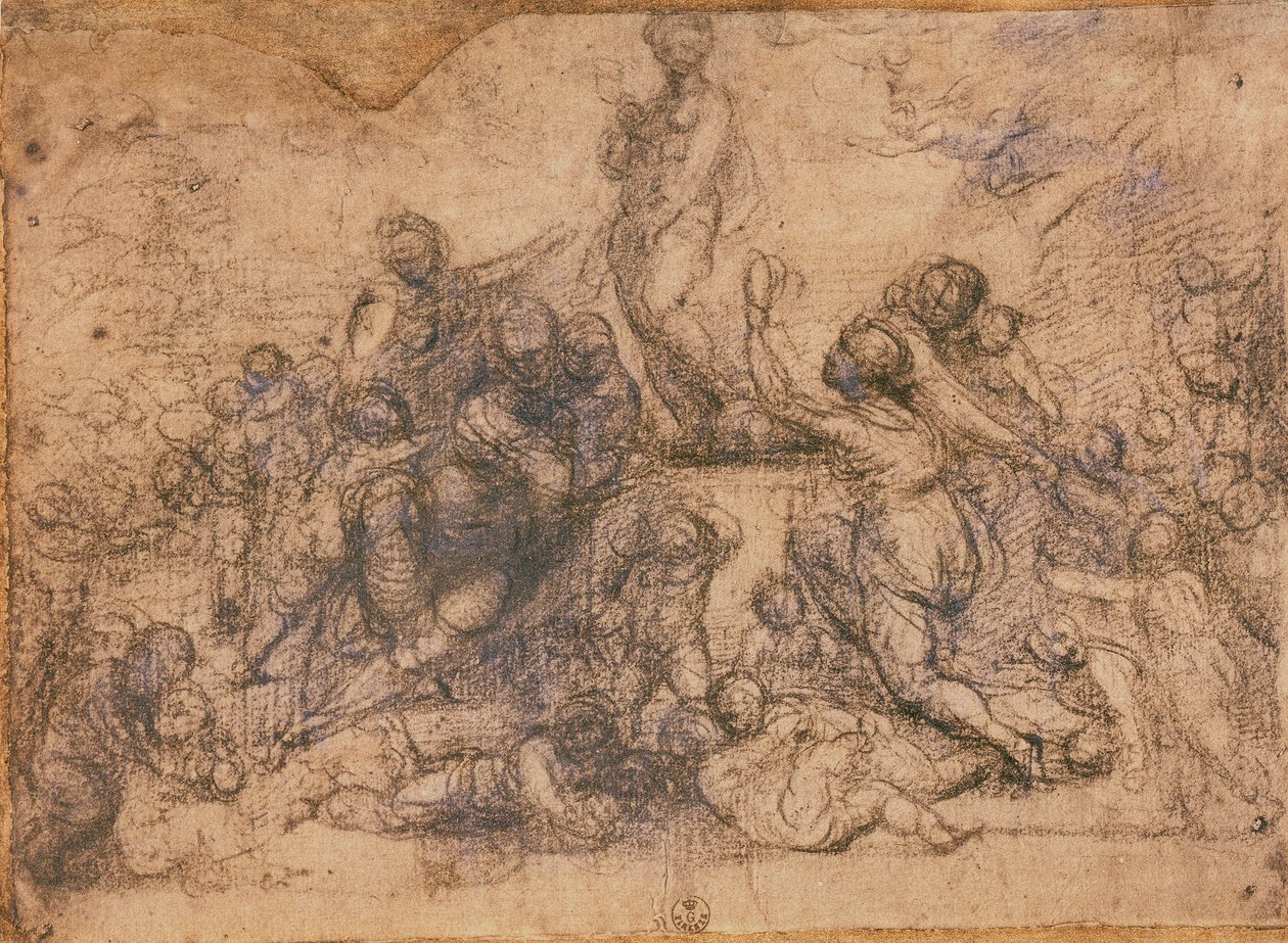 Estudo para o culto de Vênus, c.1490-1517 (carvão sobre papel) de Fra 1472 1517 Bartolommeo