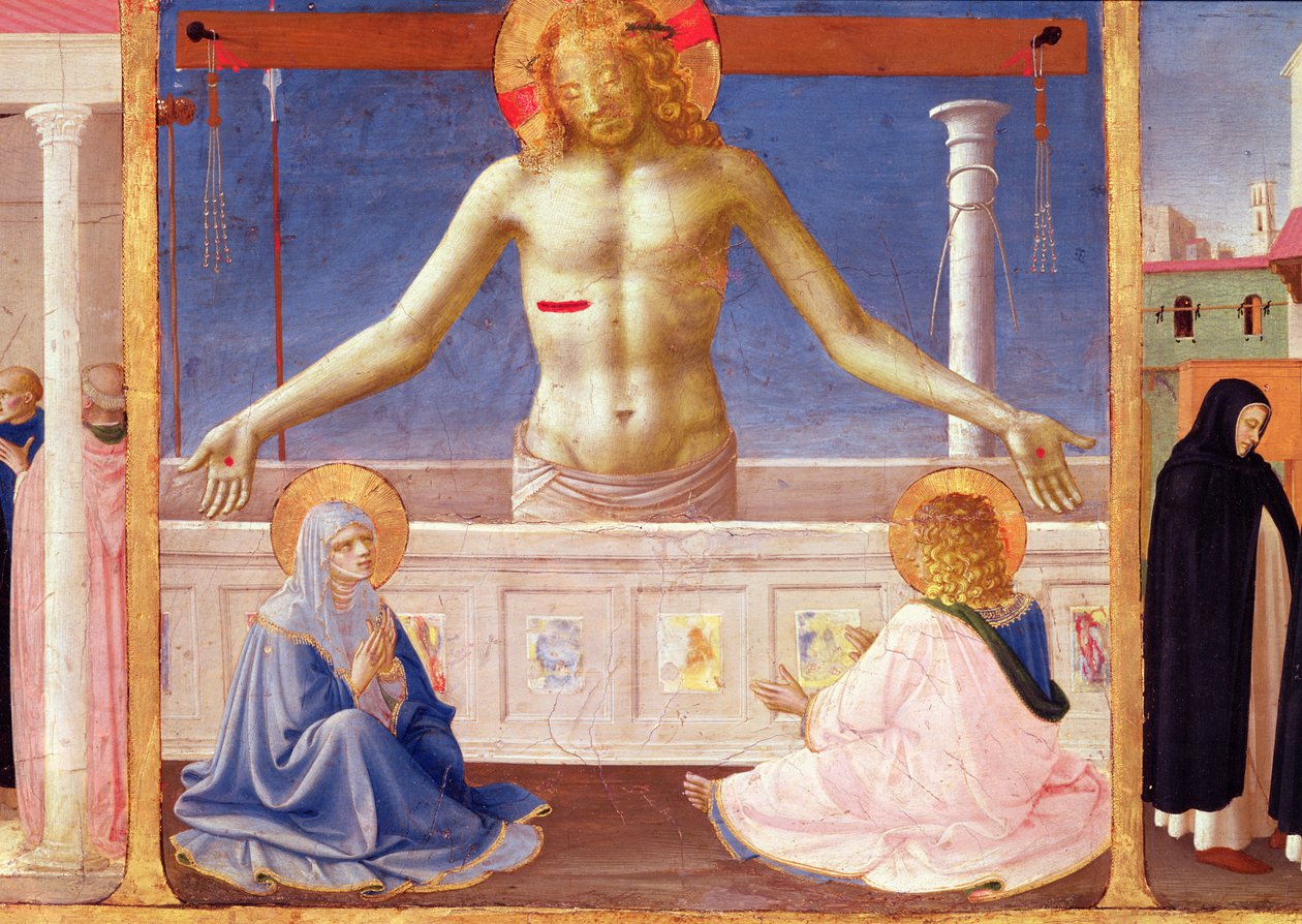 Cristo Levantando-se de seu túmulo, detalhe do painel de predela da Coroação da Virgem, c.1430-32 (têmpera no painel) de Fra Angelico