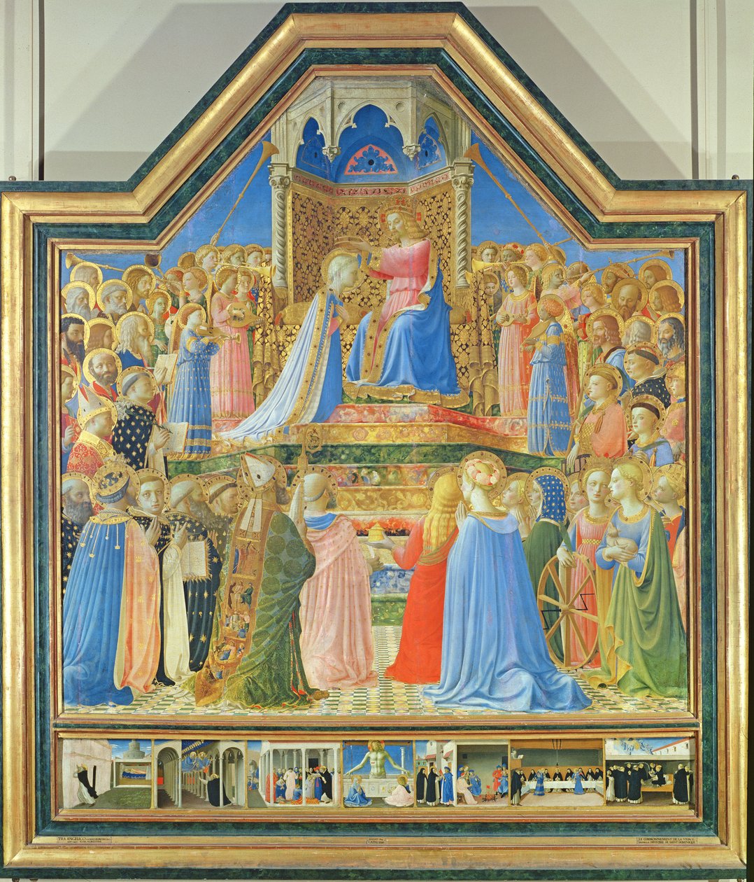 Coroação da Virgem, c.1430-32 (têmpera no painel) (para detalhes ver 93858) de Fra Angelico