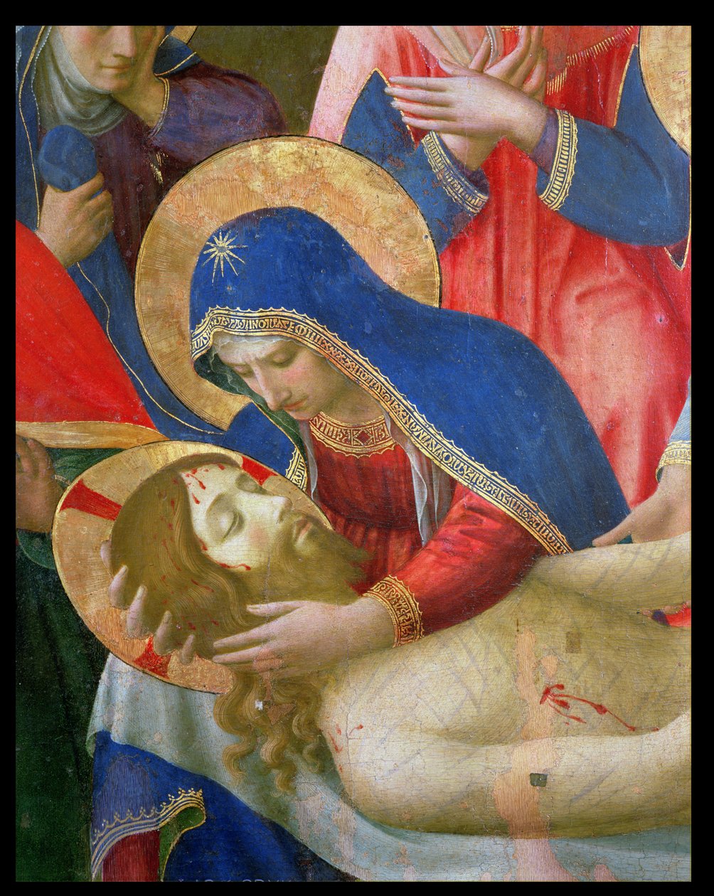 Lamentação sobre o Cristo Morto, 1436-41 (têmpera no painel) (detalhe) de Fra Angelico