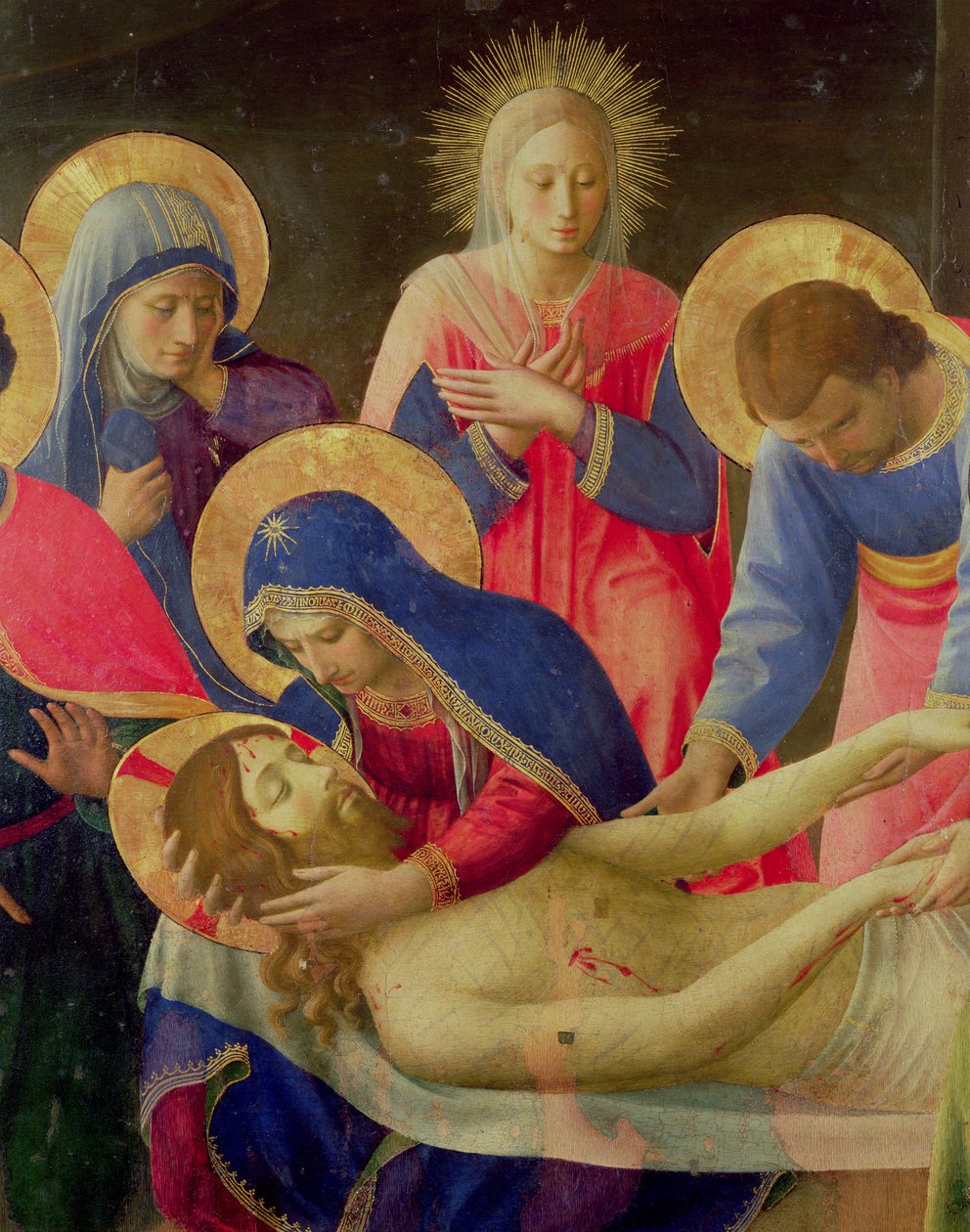 Lamentação sobre o Cristo Morto, 1436-41 (têmpera no painel) (detalhe) de Fra Angelico