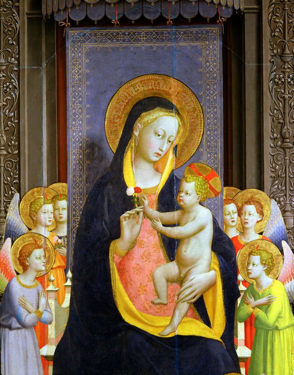San Domenico Retábulo, c.1422 têmpera e folha de ouro no detalhe do painel de 43192 de Fra Angelico