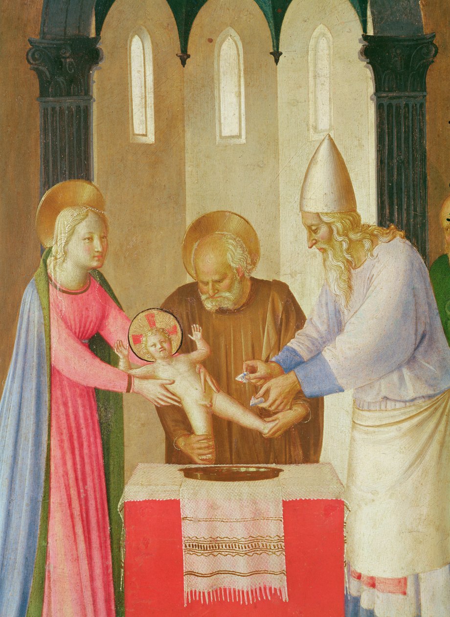Cenas da Vida de Cristo, 1º painel, a circuncisão (detalhe), c.1451-53 (tempera na madeira) de Fra Angelico