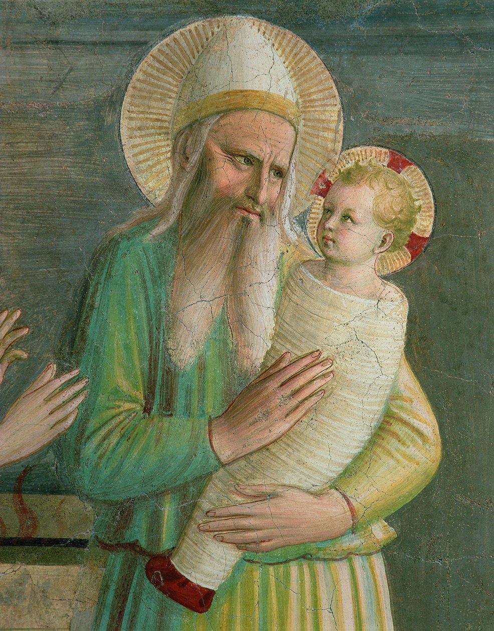 Simeão com o Menino Jesus, detalhe de A Apresentação no Templo, 1442 (ver 76098) de Fra Angelico