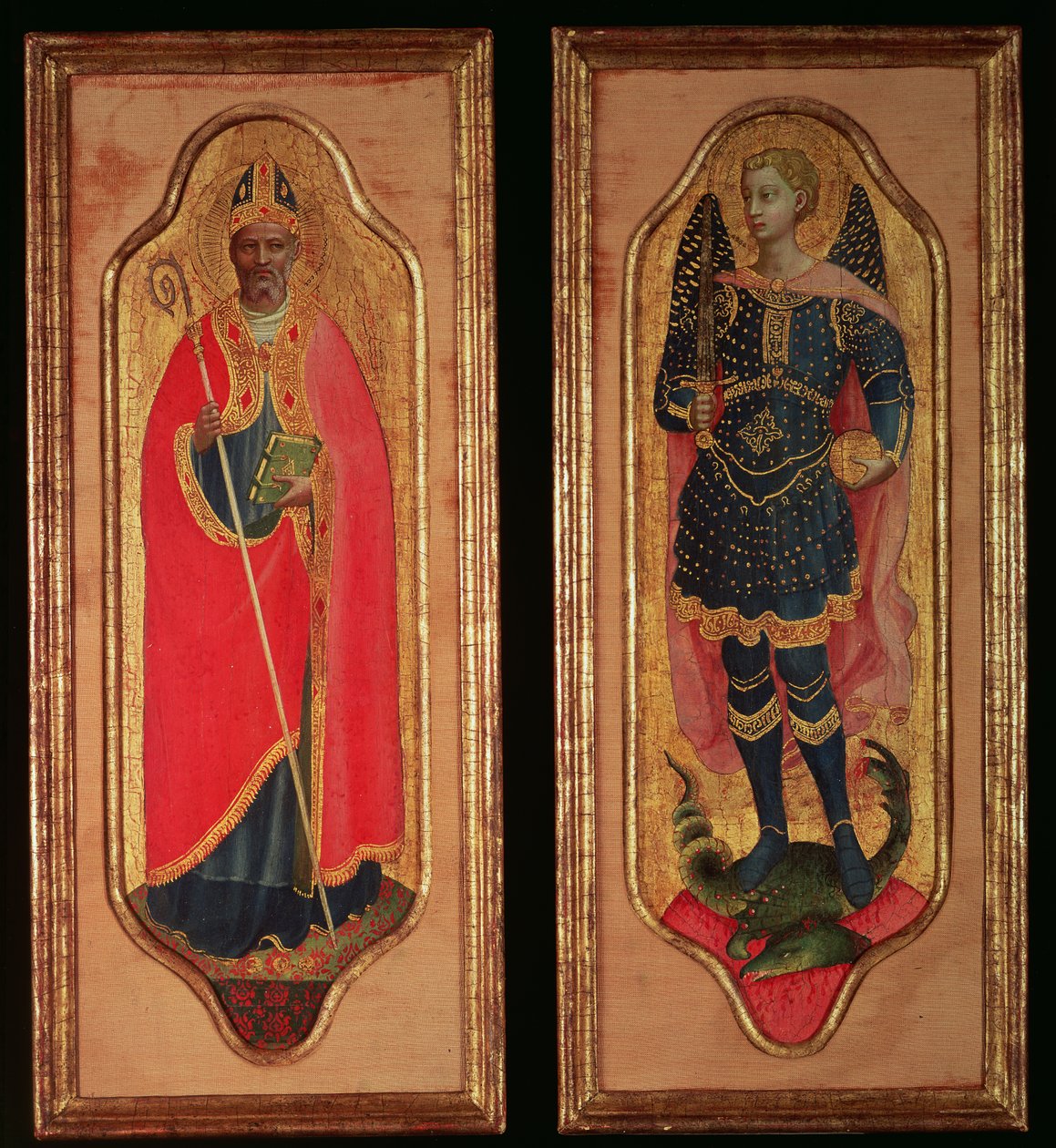 São Nicolau de Bari e São Miguel, c.1423 (têmpera sobre madeira) de Fra Angelico