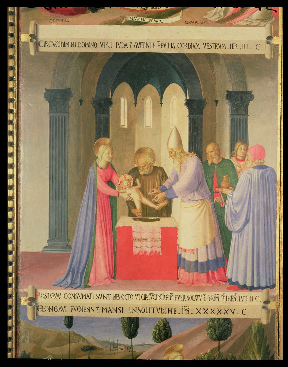 A circuncisão, detalhe do painel um do Tesouro de Prata da Santissima Annunziata, c.1450-53 (têmpera no painel) de Fra Angelico