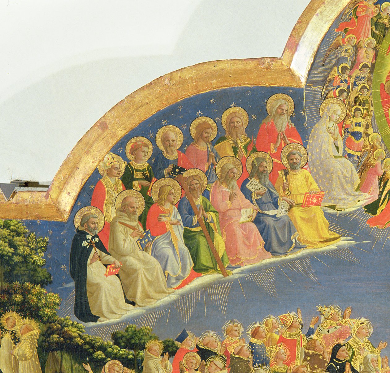 O último julgamento tempera e ouro no detalhe do painel de 238447 de Fra Angelico