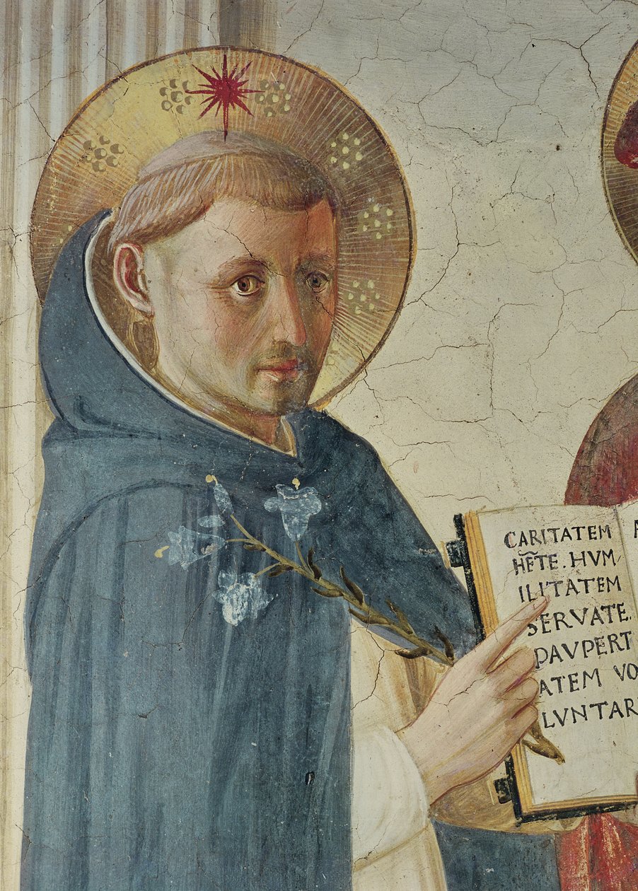 A Madonna das Sombras, detalhe de São Domingos, 1450 de Fra Angelico