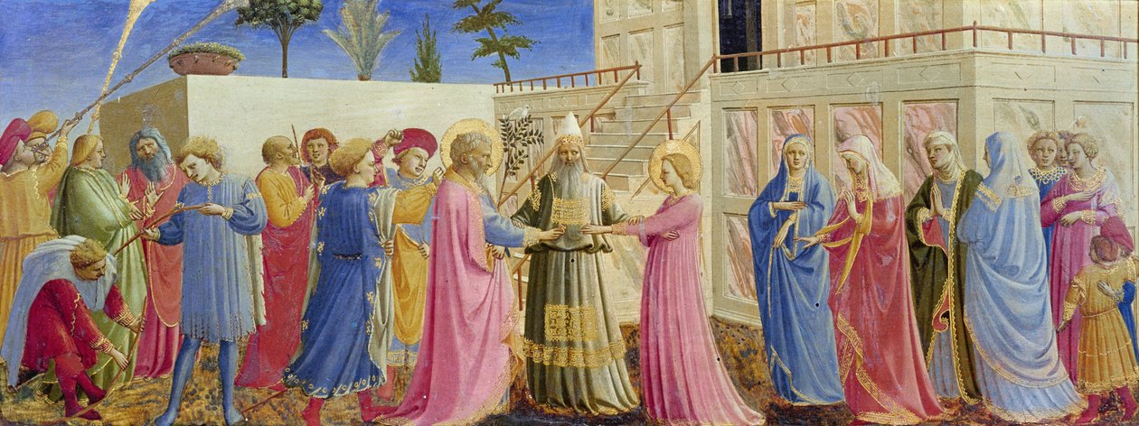 O Casamento da Virgem, c.1435 (tempera no painel) de Fra Angelico