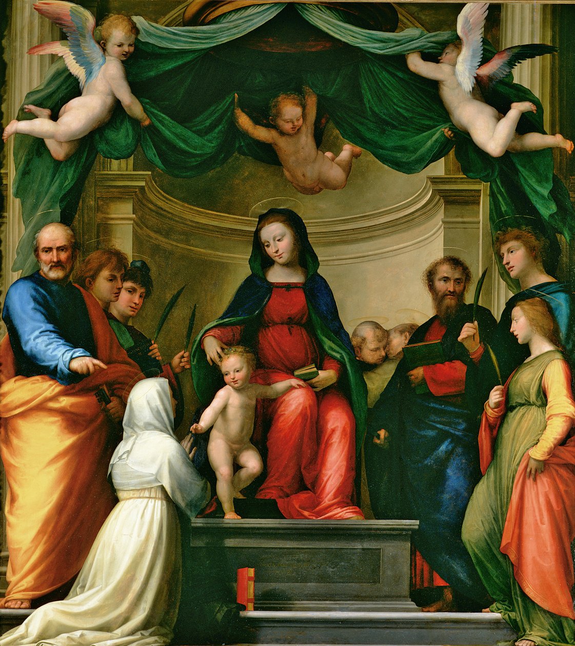 O Casamento Místico de Santa Catarina de Siena com Santos, 1511 de Fra Bartolommeo