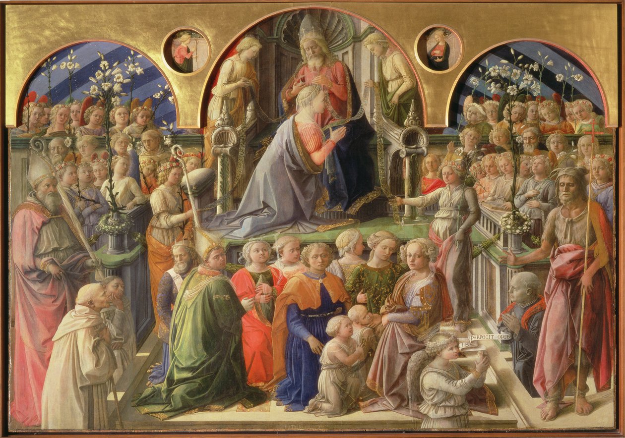 A Coroação da Virgem, 1441-7 (têmpera no painel) de Fra Filippo Lippi