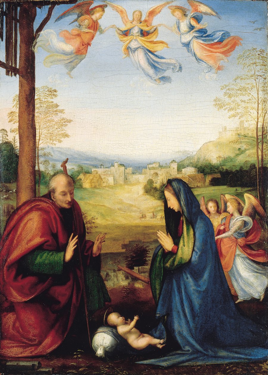 A Natividade (óleo no painel) de Fra Bartolomeo