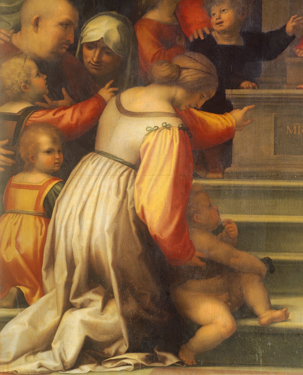 Nossa Senhora da Misericórdia, de Bartolomeo della Porta, conhecido como Fra Bartolomeo (1472-1517), pormenor de Fra (1472 1517) Bartolomeo