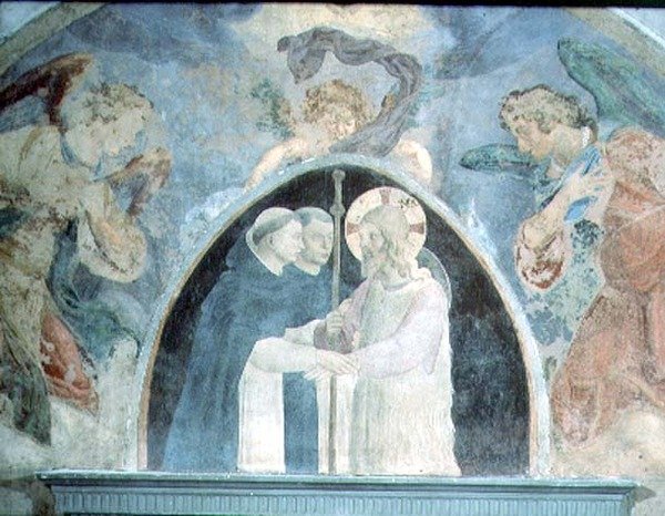 Cristo com Peregrinos (fresco) de Fra (c.1387 1455) Angelico